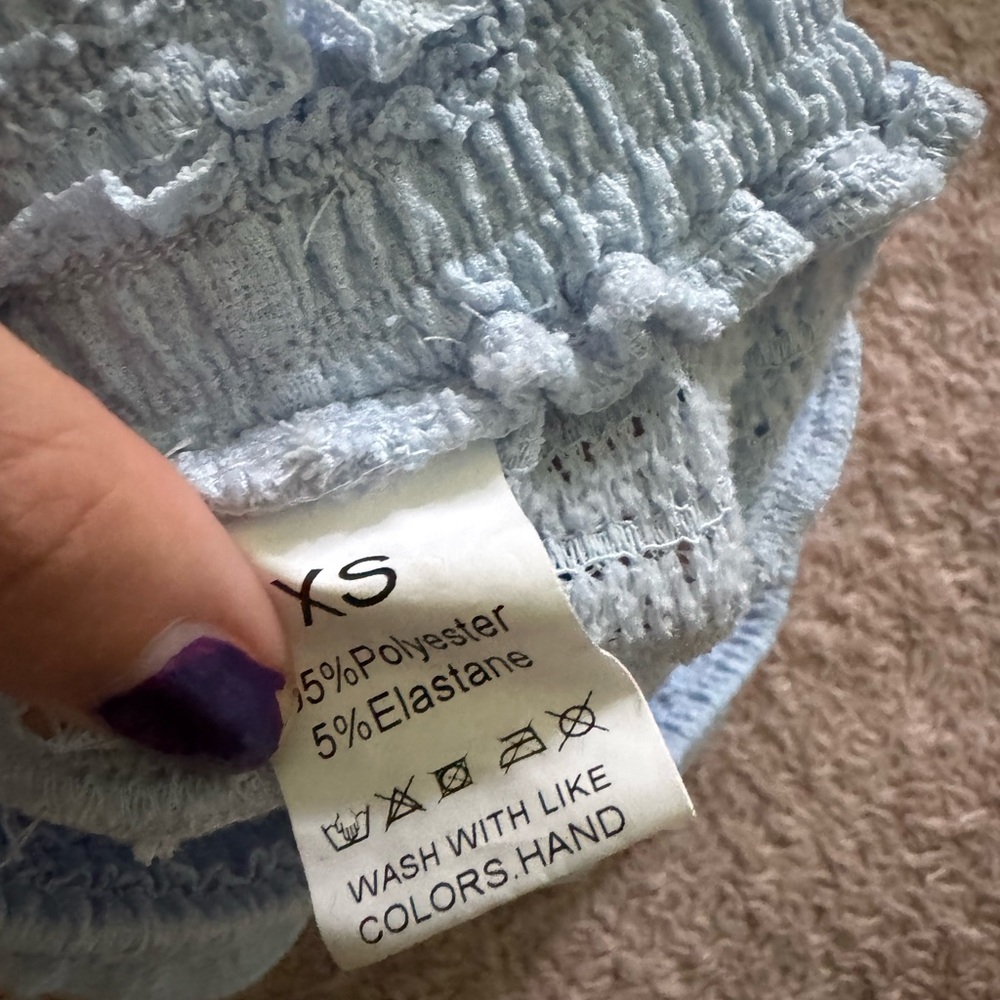 SHEIN Light Blue Ruffled Skort - Picture 5 of 5